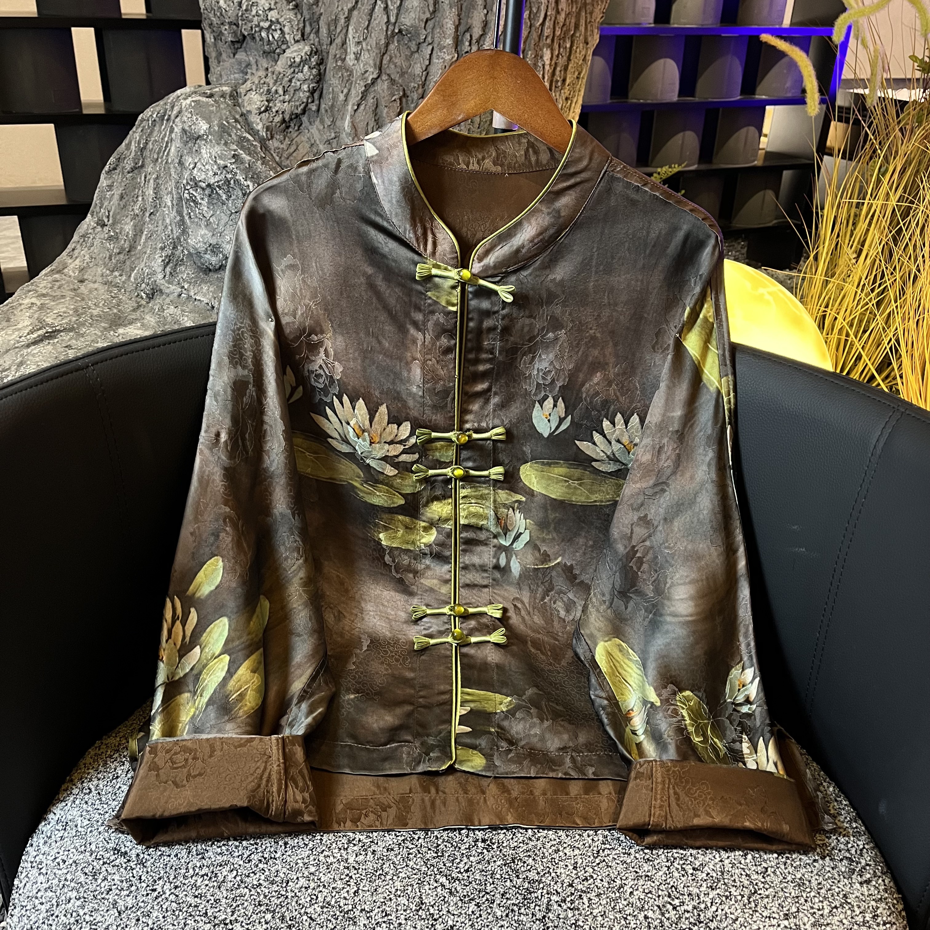 【香荷】2025春季新款新中式宽松外套复古国风春秋立领提花上衣女款