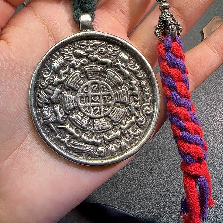 普***丁铜铁合金类藏传工艺品九宫八卦