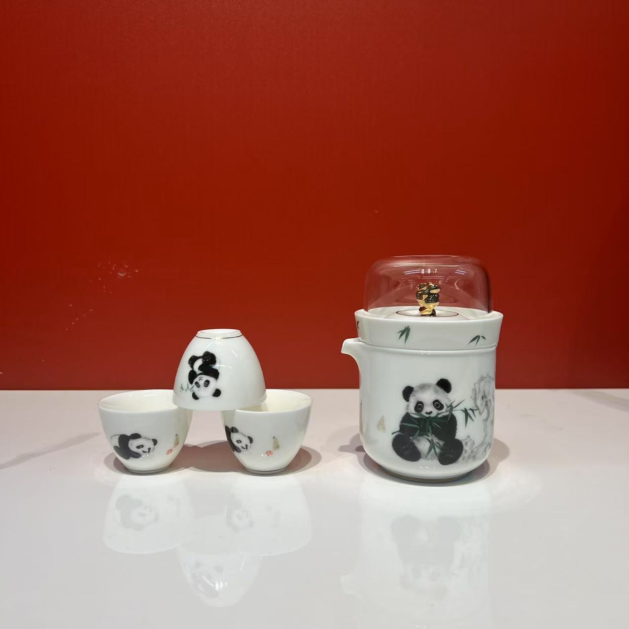 【宝美】熊猫明雅一壶两杯旅行 -- 亮光