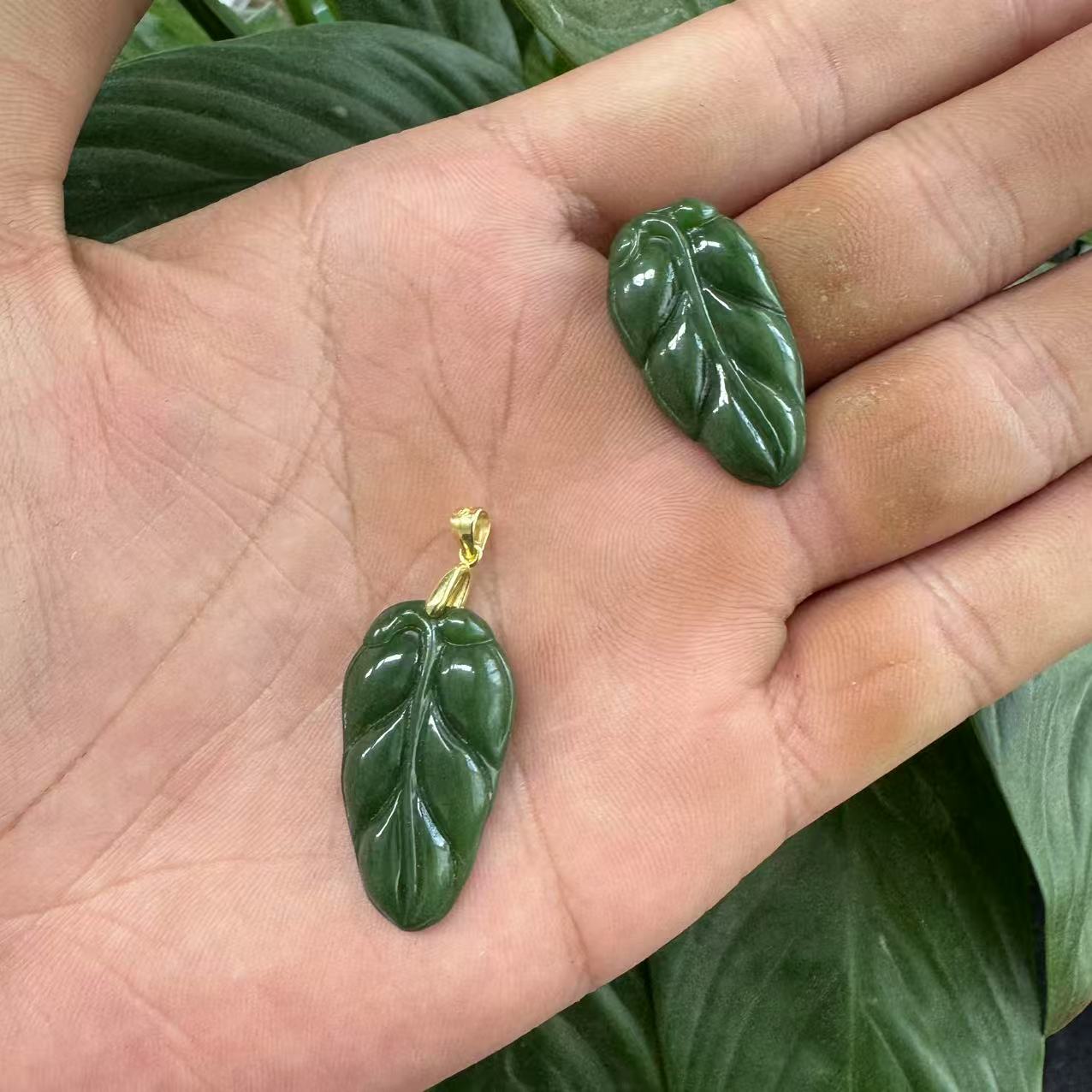 【老李严选】和田玉碧玉叶子吊坠 拍一发一多样性发其一D322
