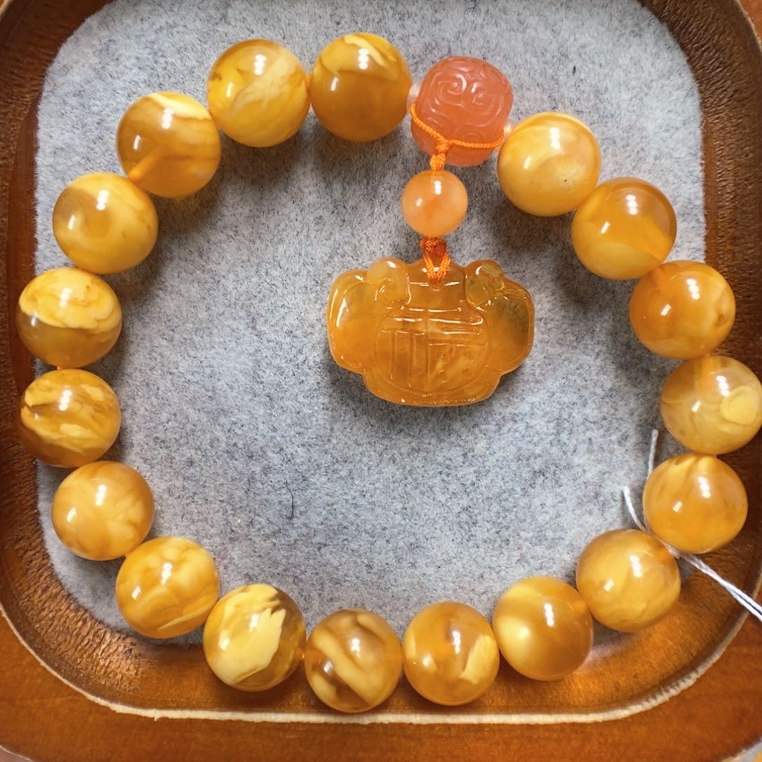 未镶嵌蜜蜡手串蜜蜡手串