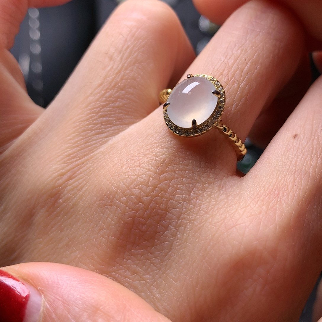 翡翠颈饰银S925镶嵌戒指