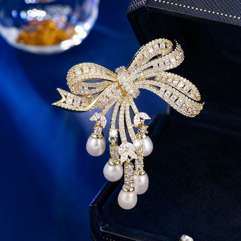 锌合金胸针 【米拉推荐】ML62-小香风蝴蝶结胸针