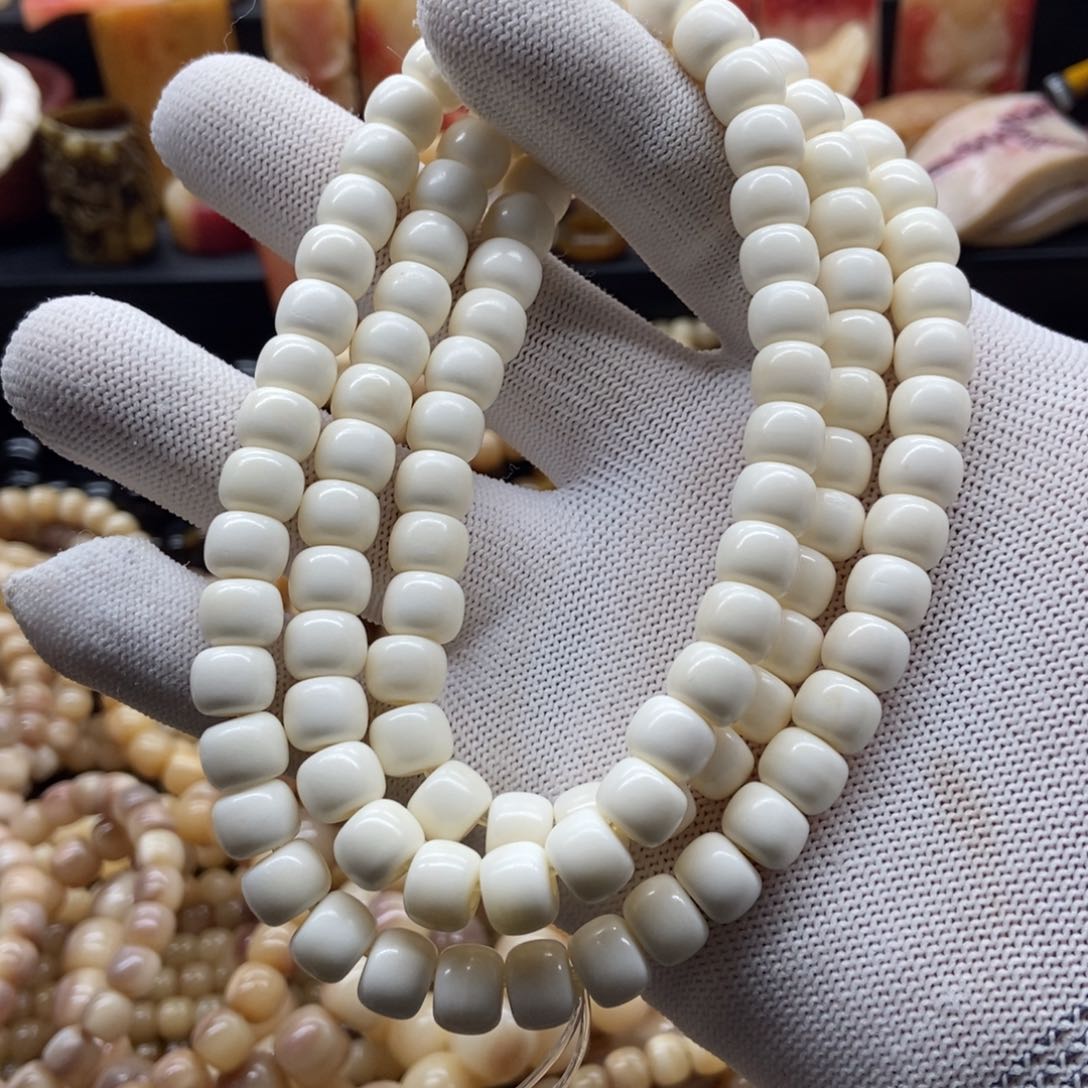 驼骨手串/手链9毫米骨瓷白108