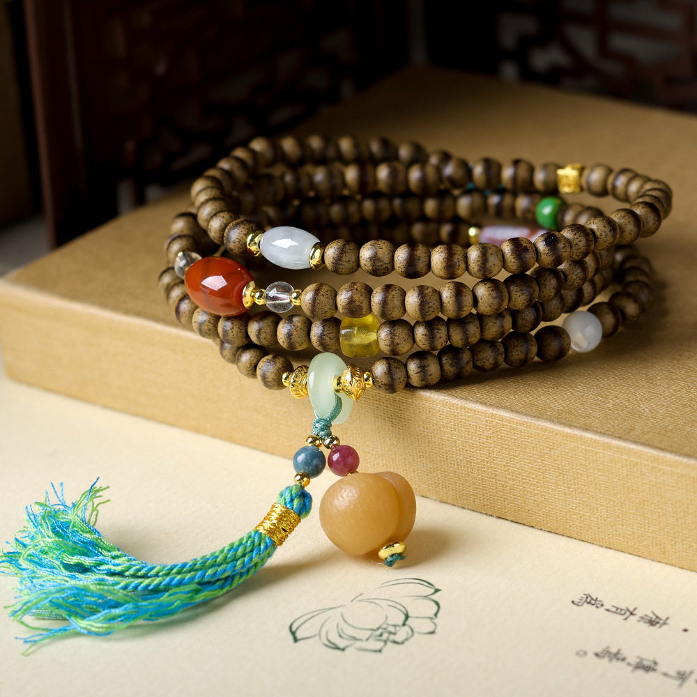 增香沉香木达拉一线黄油沉香木蜜桃款 精品手串 无礼盒 AC 0039