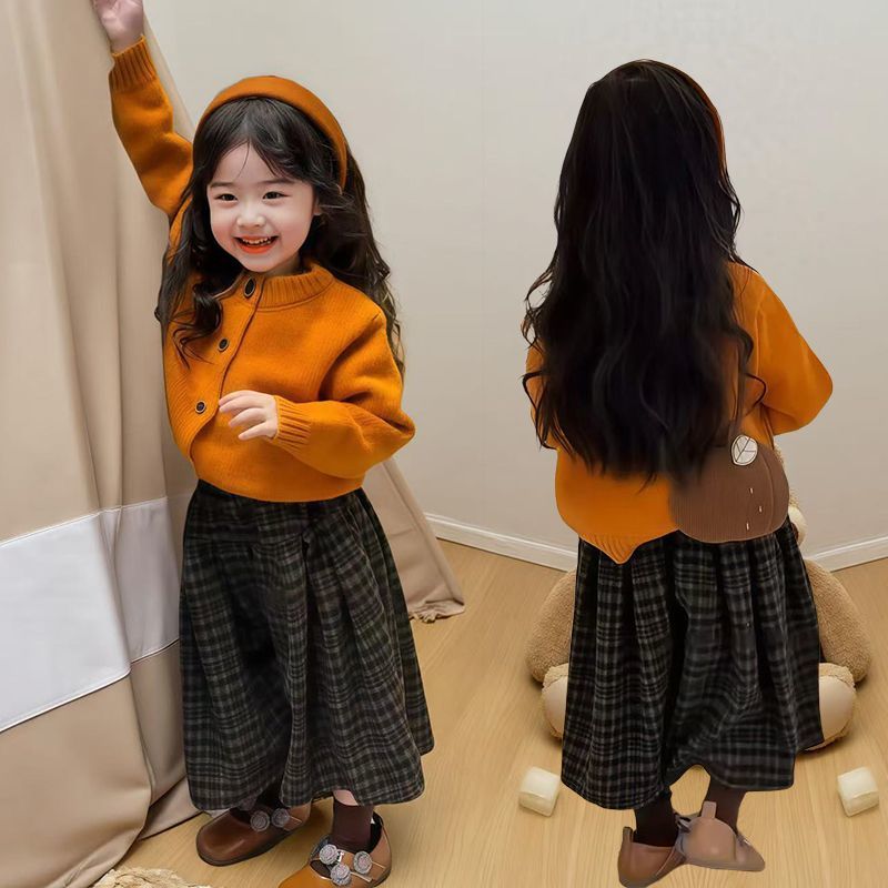 女童秋款毛衣开衫2025新款韩系女宝可爱温柔风舒适软糯纯色针织衫
