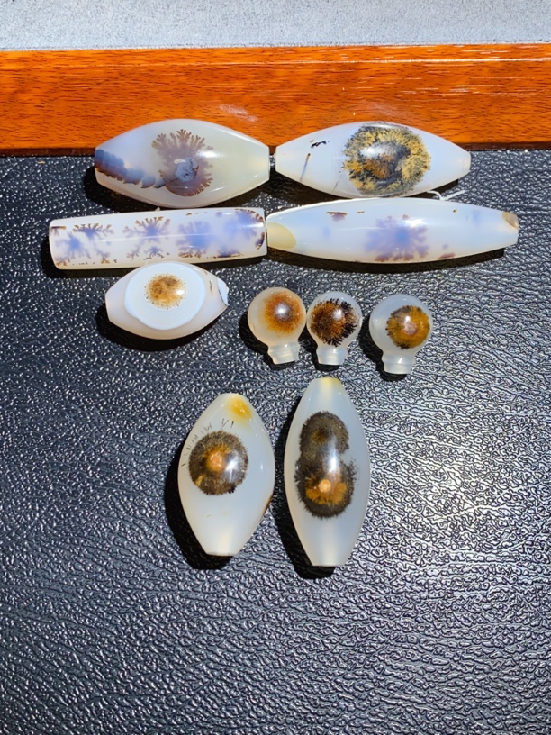 海洋玉髓发丝玛瑙天珠三通手工精抛光吊坠锁骨链
