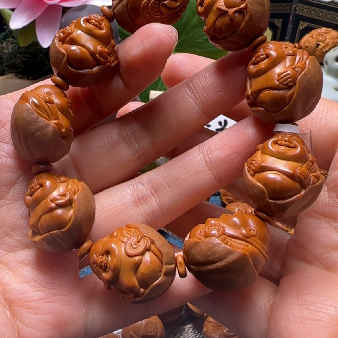 【闪购商品】橄榄核把件包衣弥勒