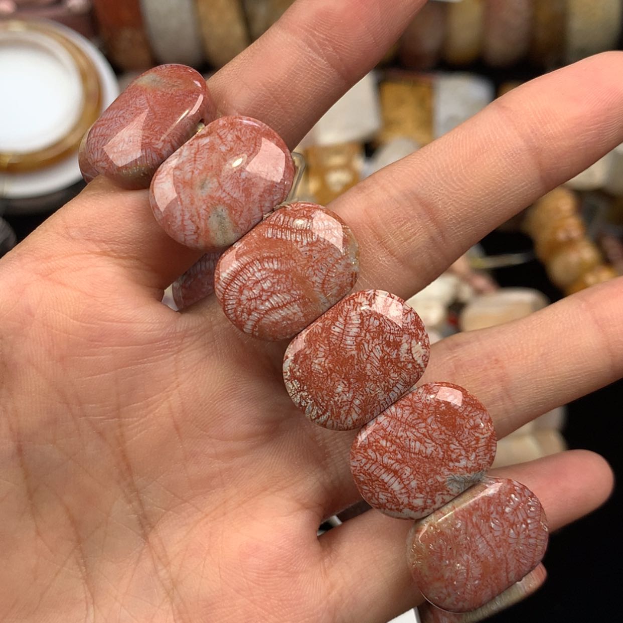 【闪购商品】硅化珊瑚（珊瑚玉）手镯未镶嵌红虫手牌原200满减170到手