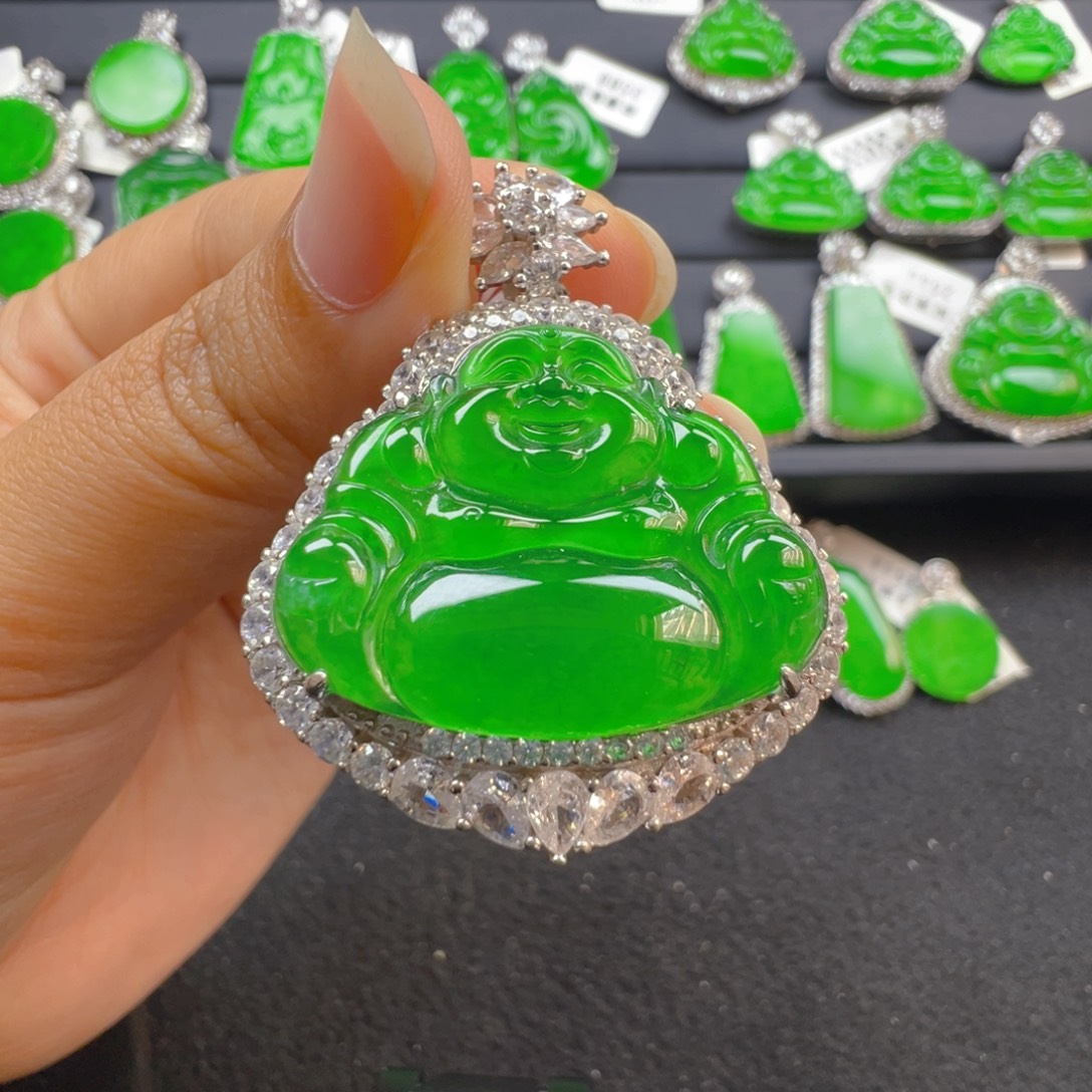 翡翠银S925镶嵌颈饰