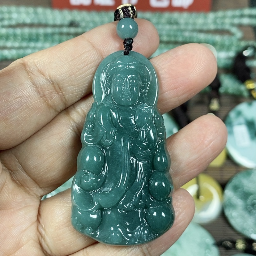 【闪购商品】翡翠颈饰未镶嵌玉吊坠翡翠玉站观音