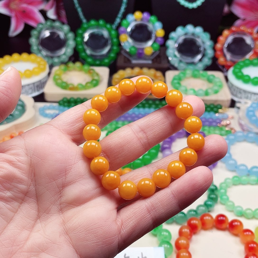 翡翠未镶嵌颈饰卡10翡翠珠链男女款09