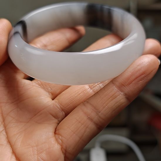 9K金镶嵌手镯石英质玉紫**人