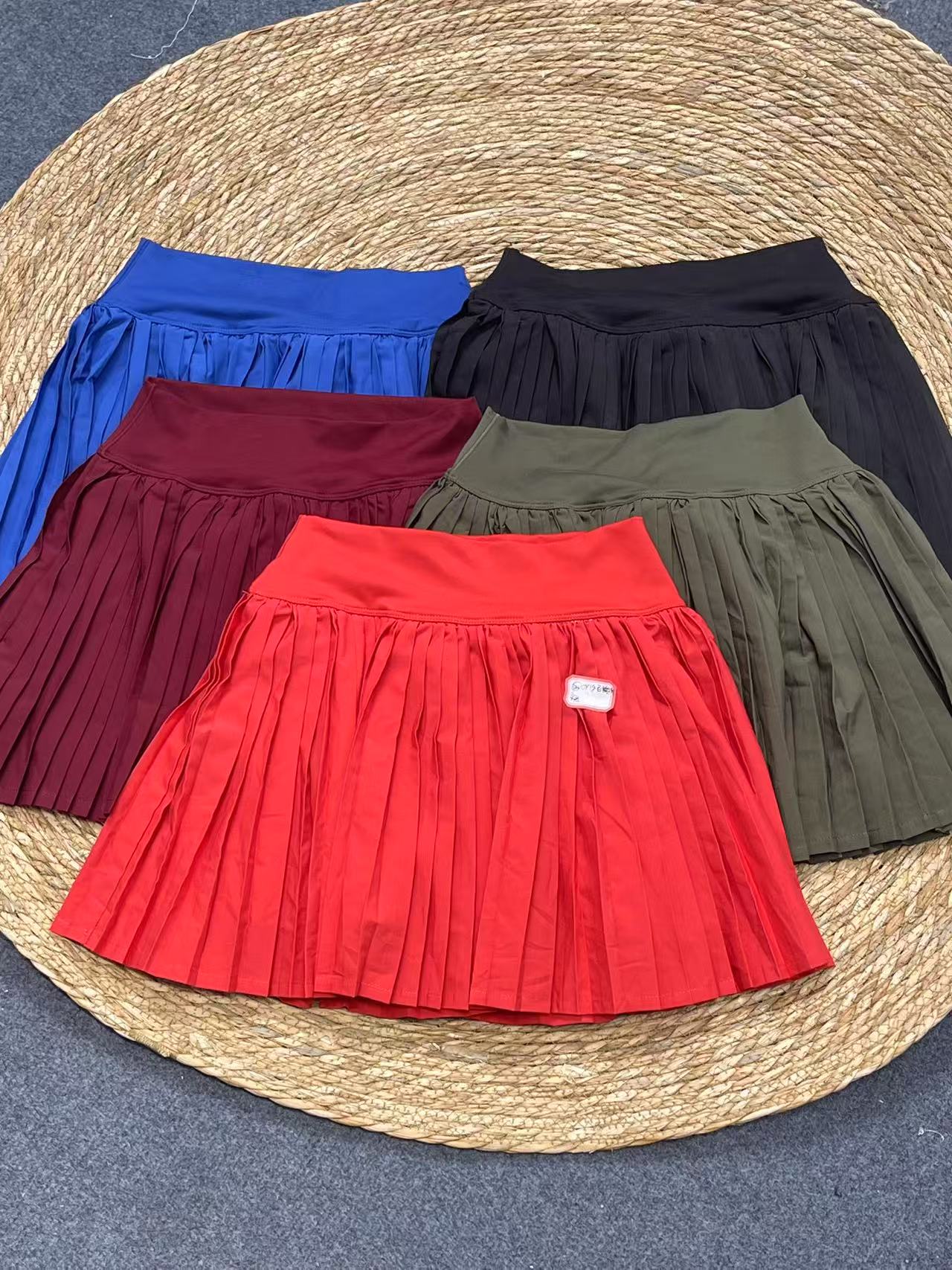 网红款~OYIg时尚运动百褶网球裙休闲百搭健身撸铁瑜伽（22EF）