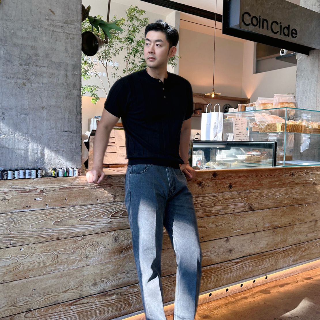 男士时尚春秋炭灰色九分直筒牛仔裤 经典百搭中腰牛仔裤休闲显高