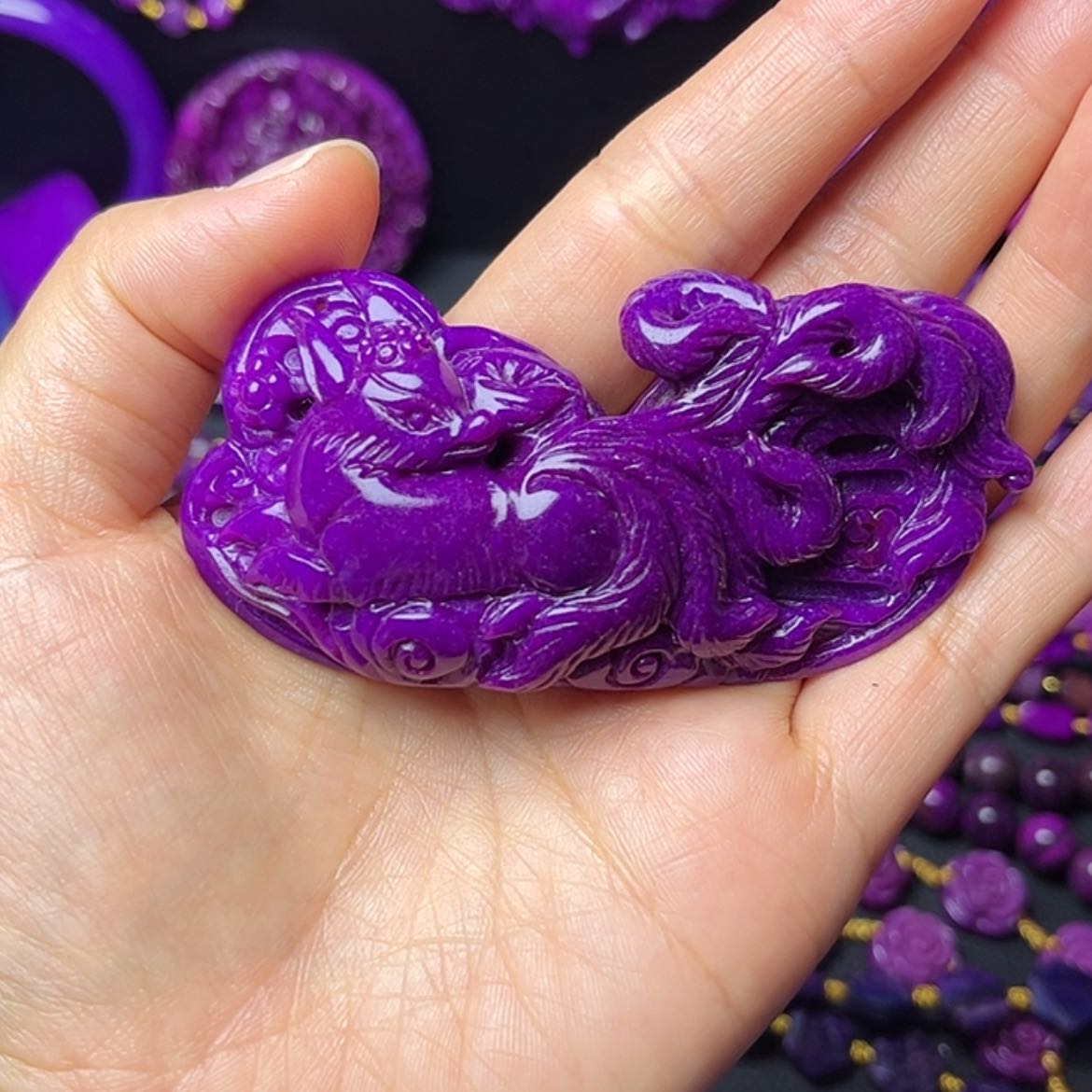 【闪购商品】羽毛非金属A*n南非老料紫舒9999999999