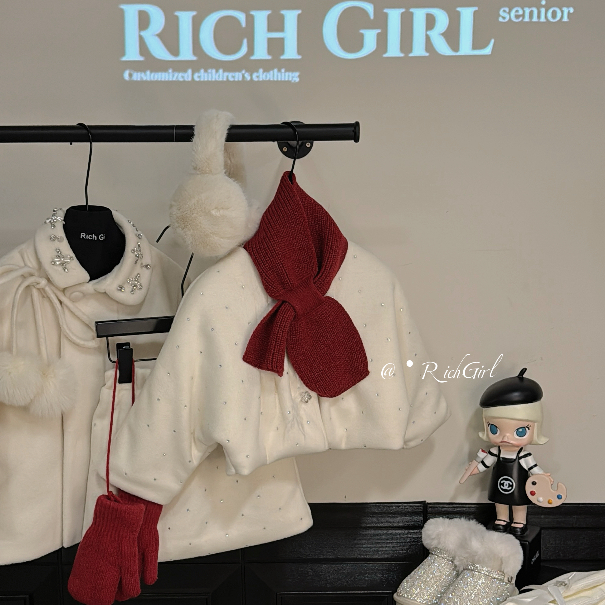 【Richgirl定制】冬日小岛·秋冬法式千金闪钻小香风套装