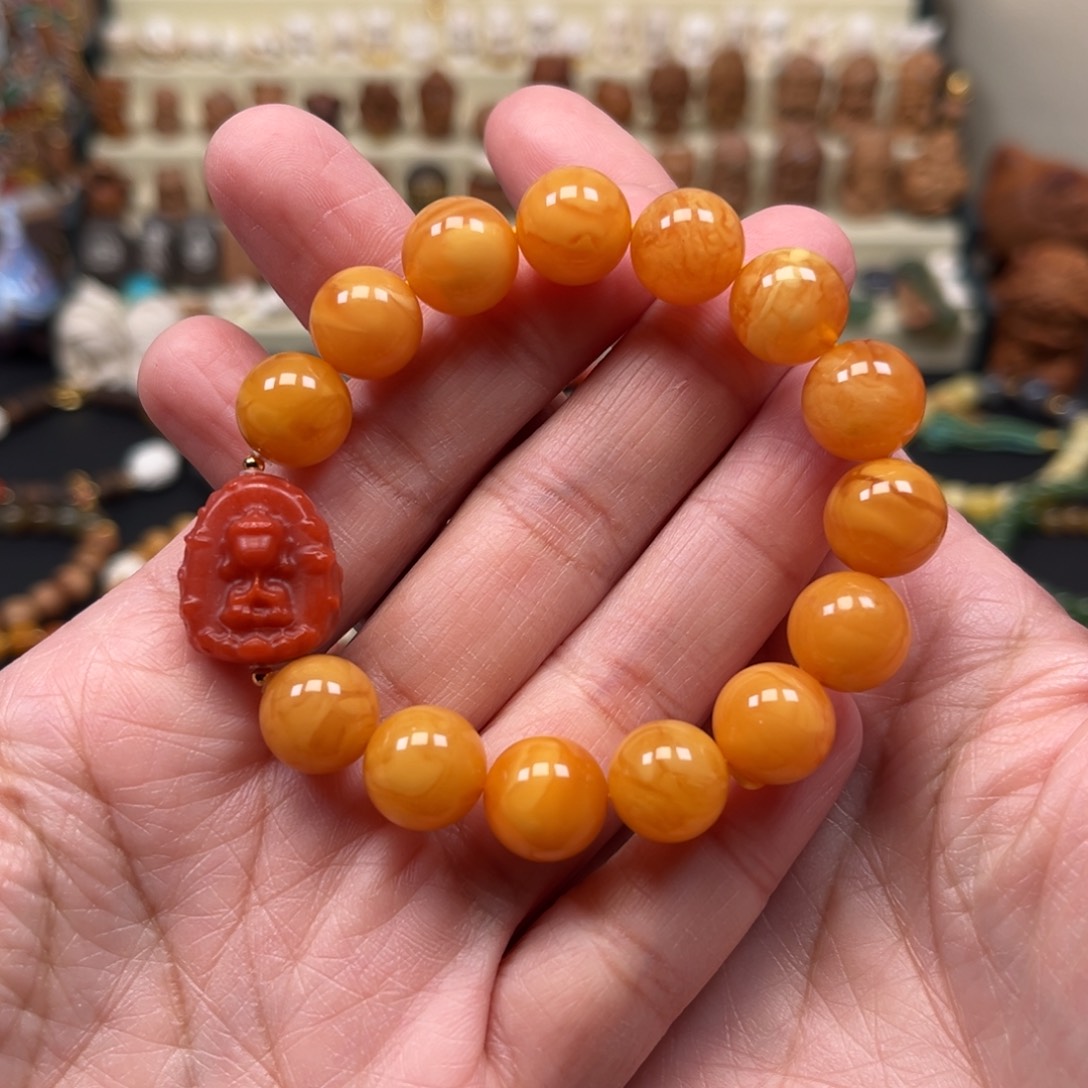 蜜蜡手串未镶嵌单圈手串