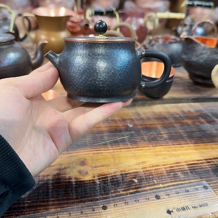 紫铜手工制作黑皮汉瓦一张打