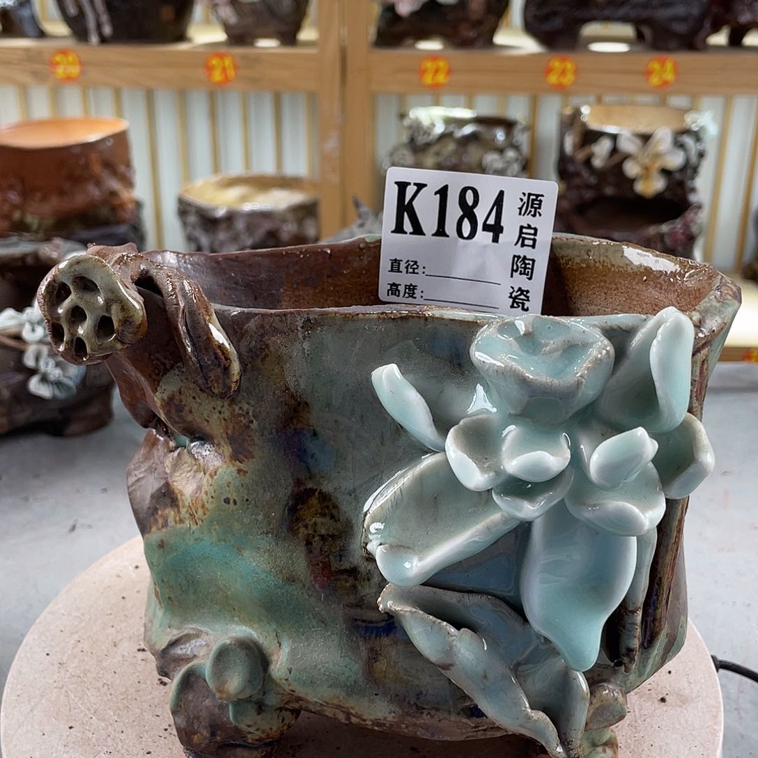 紫砂花盆景德镇陶瓷花盆184