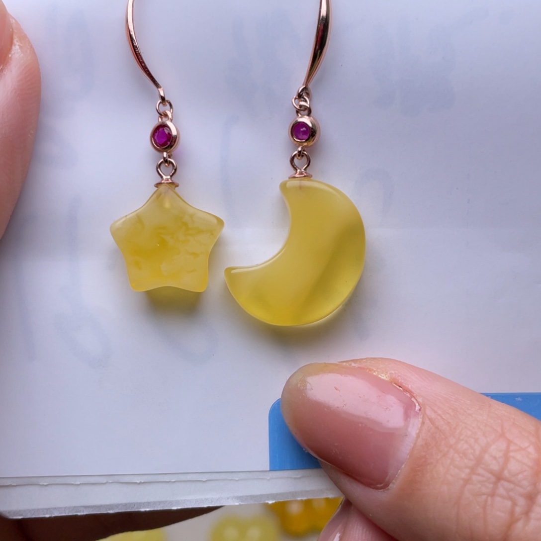 琥珀吊坠(不含链)银S925镀金镶嵌