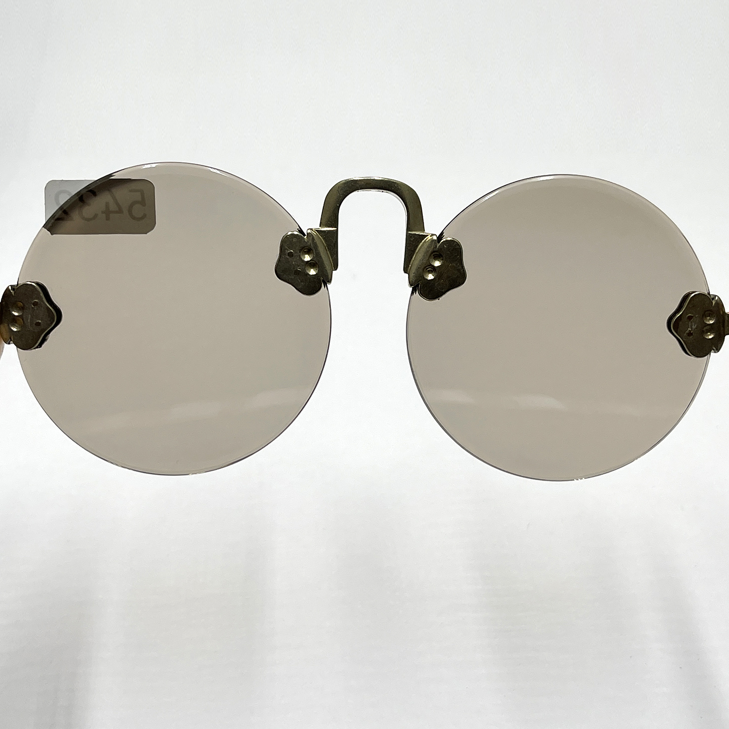 对称浅石纹 58直径3.5个厚 冰糖色纯天然茶水晶石头眼镜 老梁子