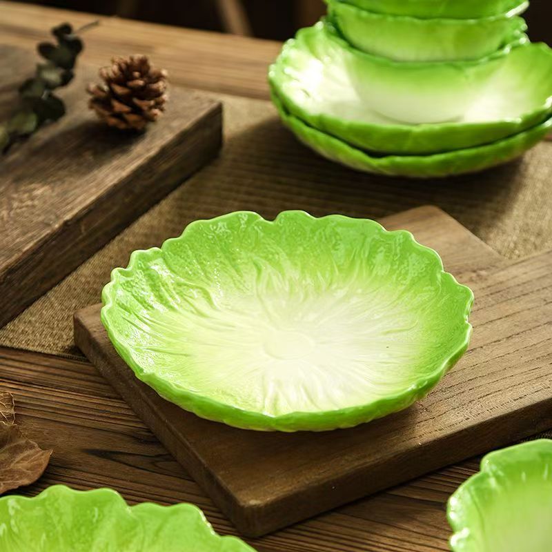 家用珐琅彩白菜盘（两个装）