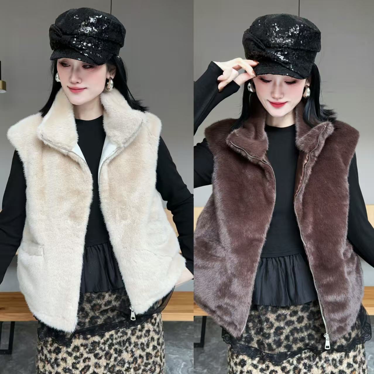  【YJ·原创】2026冬季新款宽松百搭显瘦加厚拉链马甲女 YY3951