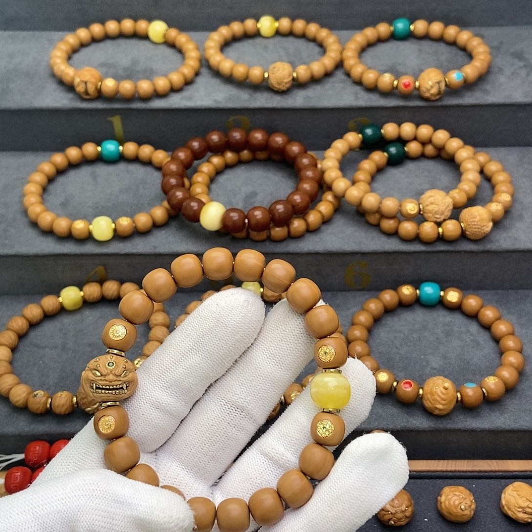 猴头核桃手串猴头核桃手串四标六目原 黄10.1