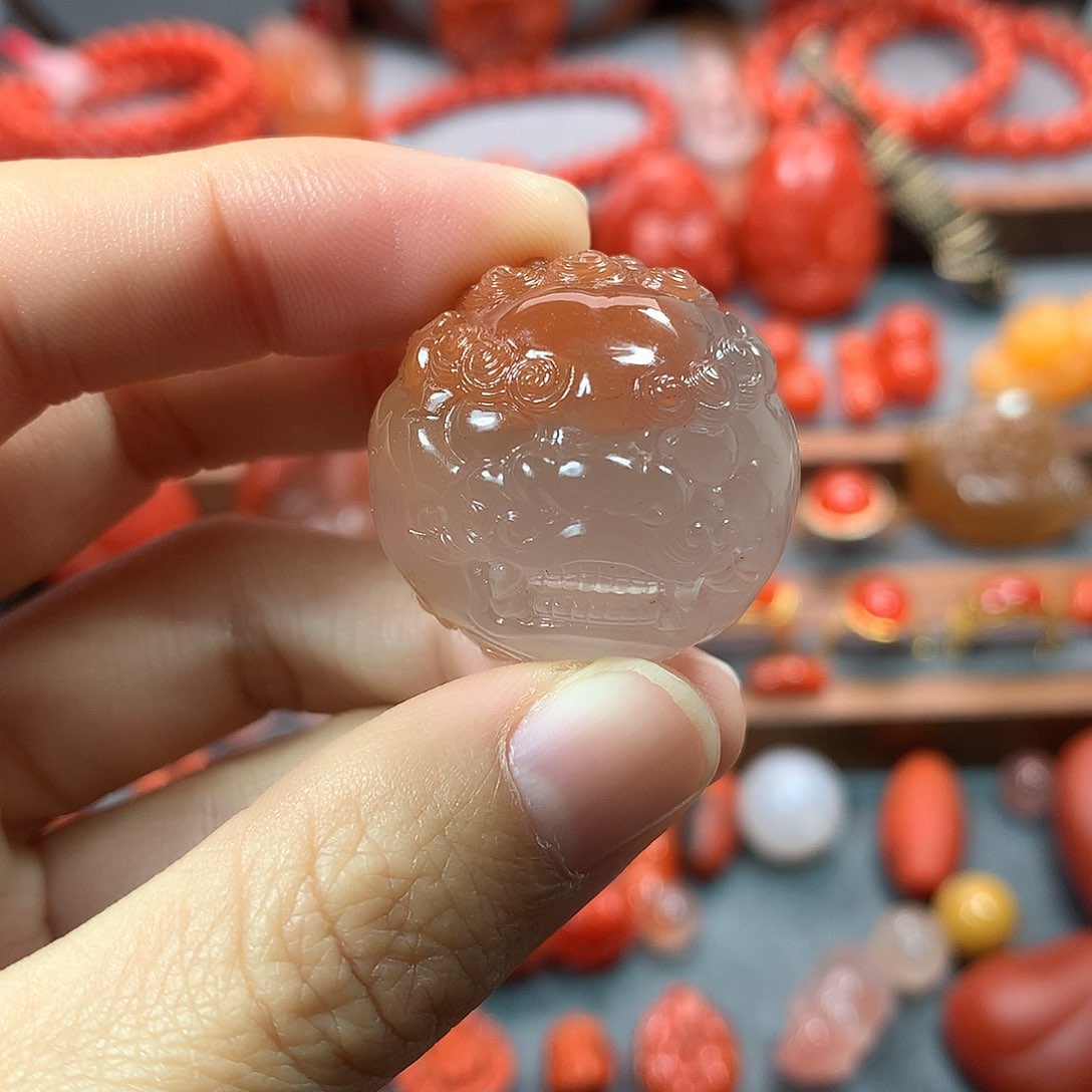 南红玛瑙1未镶嵌醒狮珠27mm