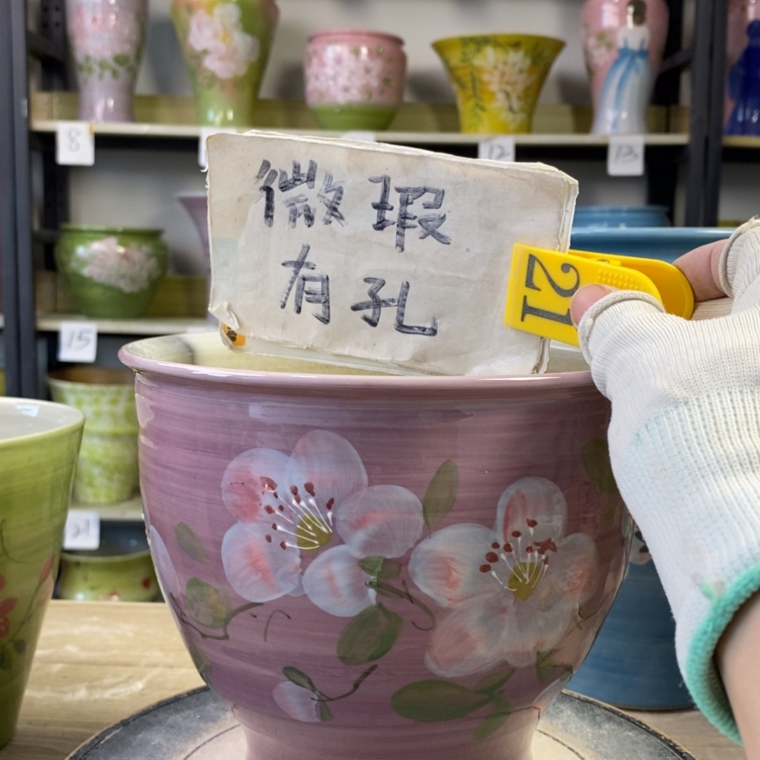 景德镇手工手绘陶瓷花盆