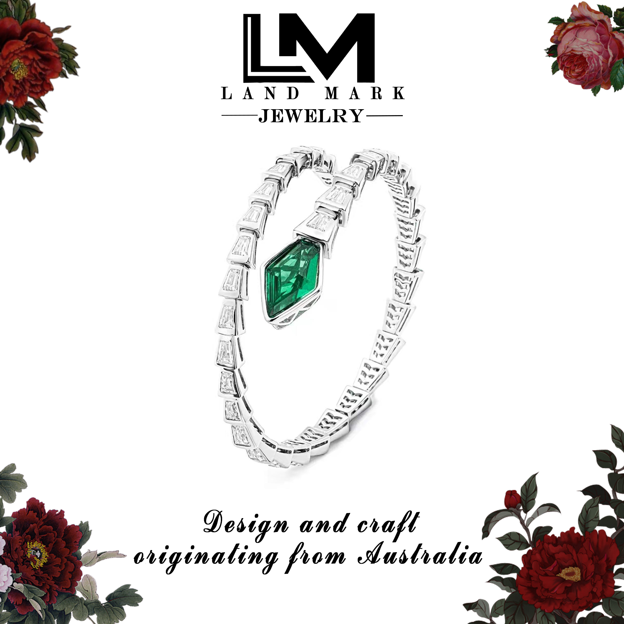 925银手镯 时尚轻奢百搭豪华气质镶嵌优雅灵蛇活口手镯Z-3238