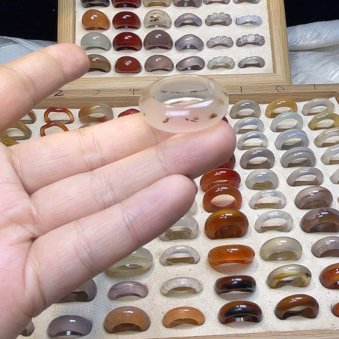 玛瑙/玉髓合金戒指A12港23不退换