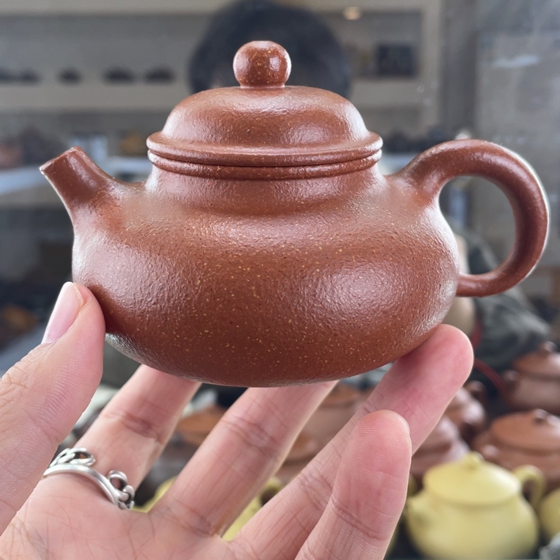 茶壶紫砂150cc红降坡茶壶