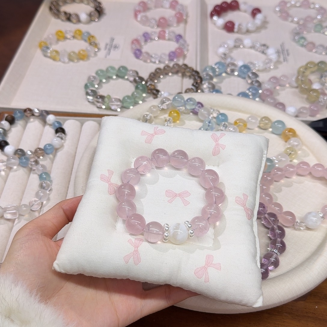 幸***y手链水晶未镶嵌拍2单是总价 粉水雪花幽灵