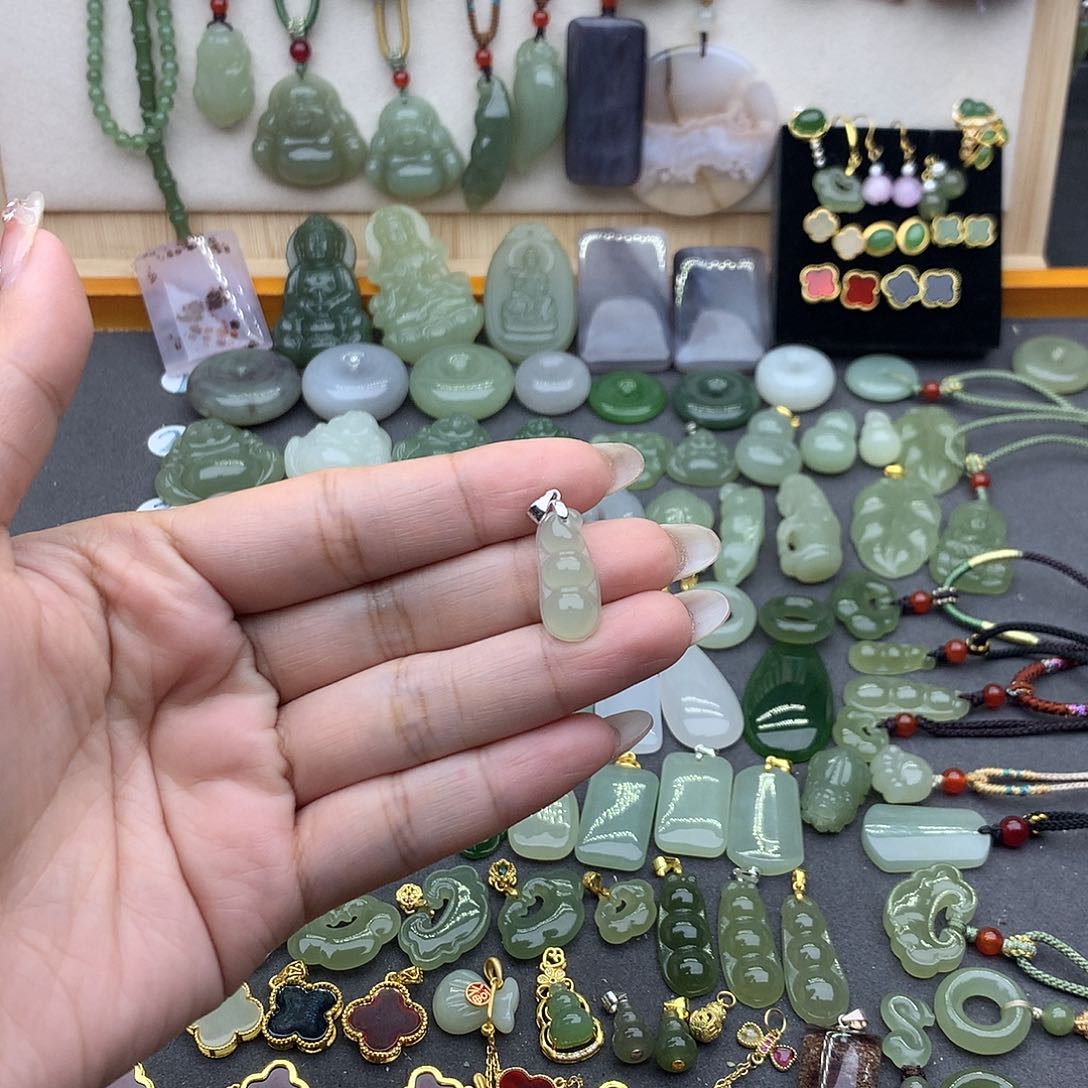 和田玉吊坠(不含链)银S925镶嵌