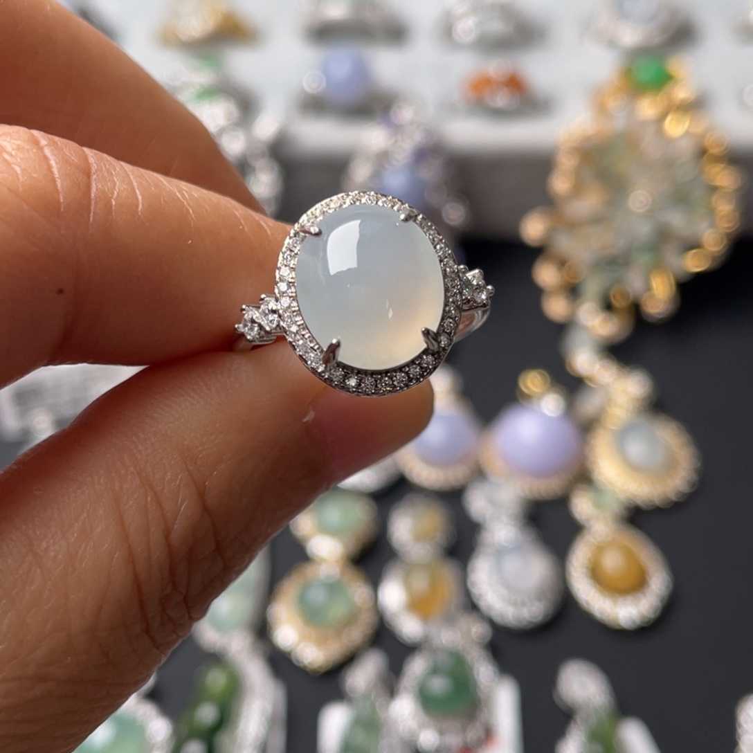 紫***摘翡翠银S925镶嵌吊坠(不含链)