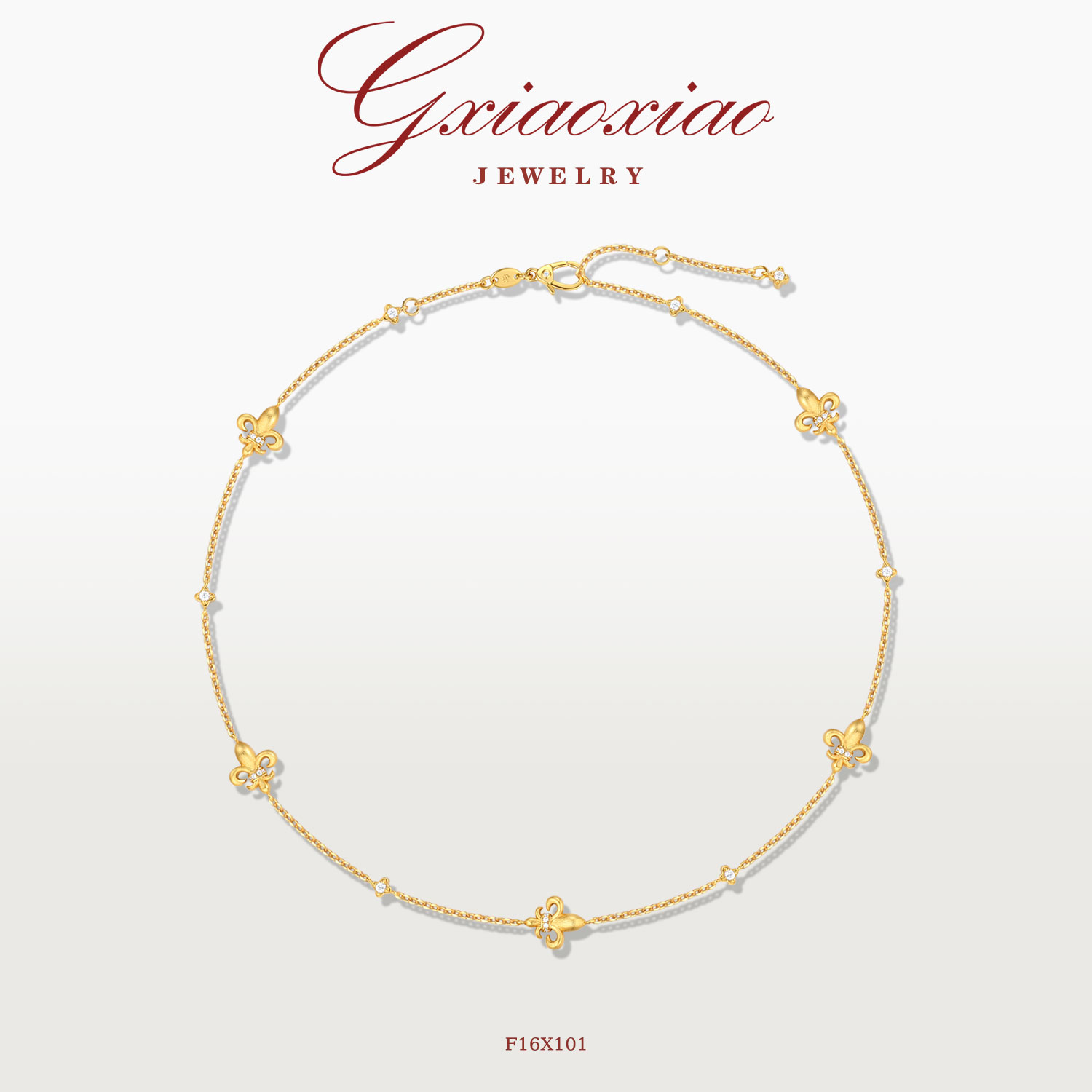 G XIAOXIAO 气质复古高级感鸢尾花项链 F16X101