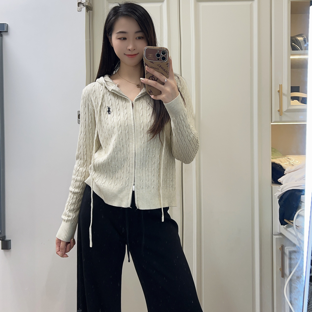 GRR,【品味世家】韩系带帽常规针织开衫毛衣