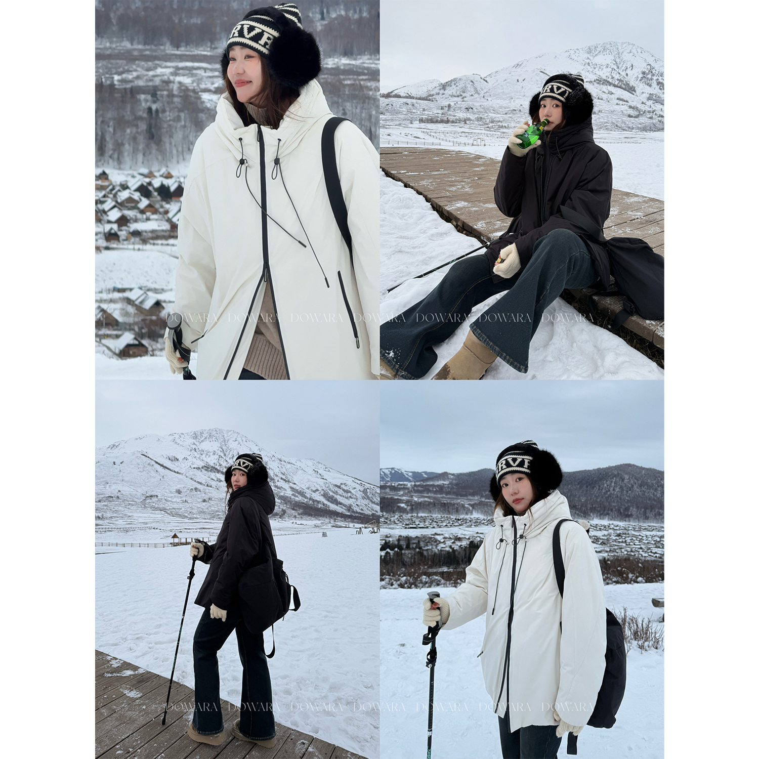 大婉酱微胖定制【黑科防护】90白鸭绒极简科技御寒连帽羽绒服 2687D