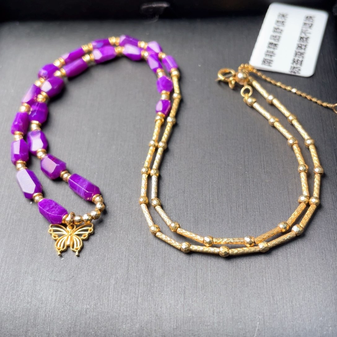 苏纪石（舒俱来）18K金镶嵌项链