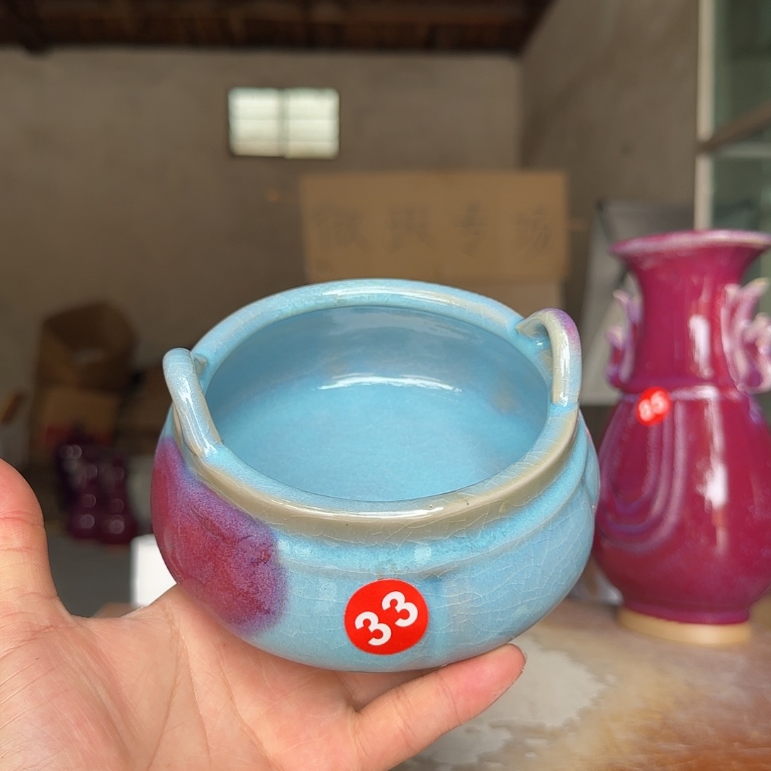 摆件郑家鈞窯擺件微瑕