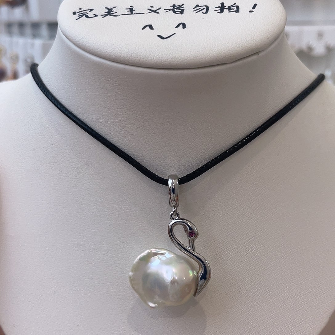 淡水珍珠天然珍珠巴洛克银S925镶嵌