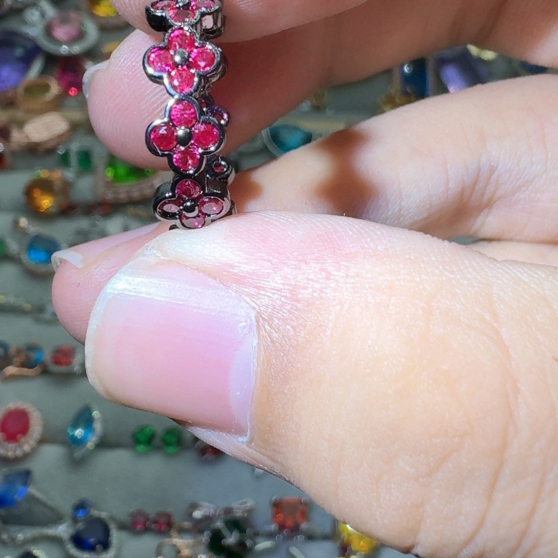 绿水晶戒指银S925镶嵌