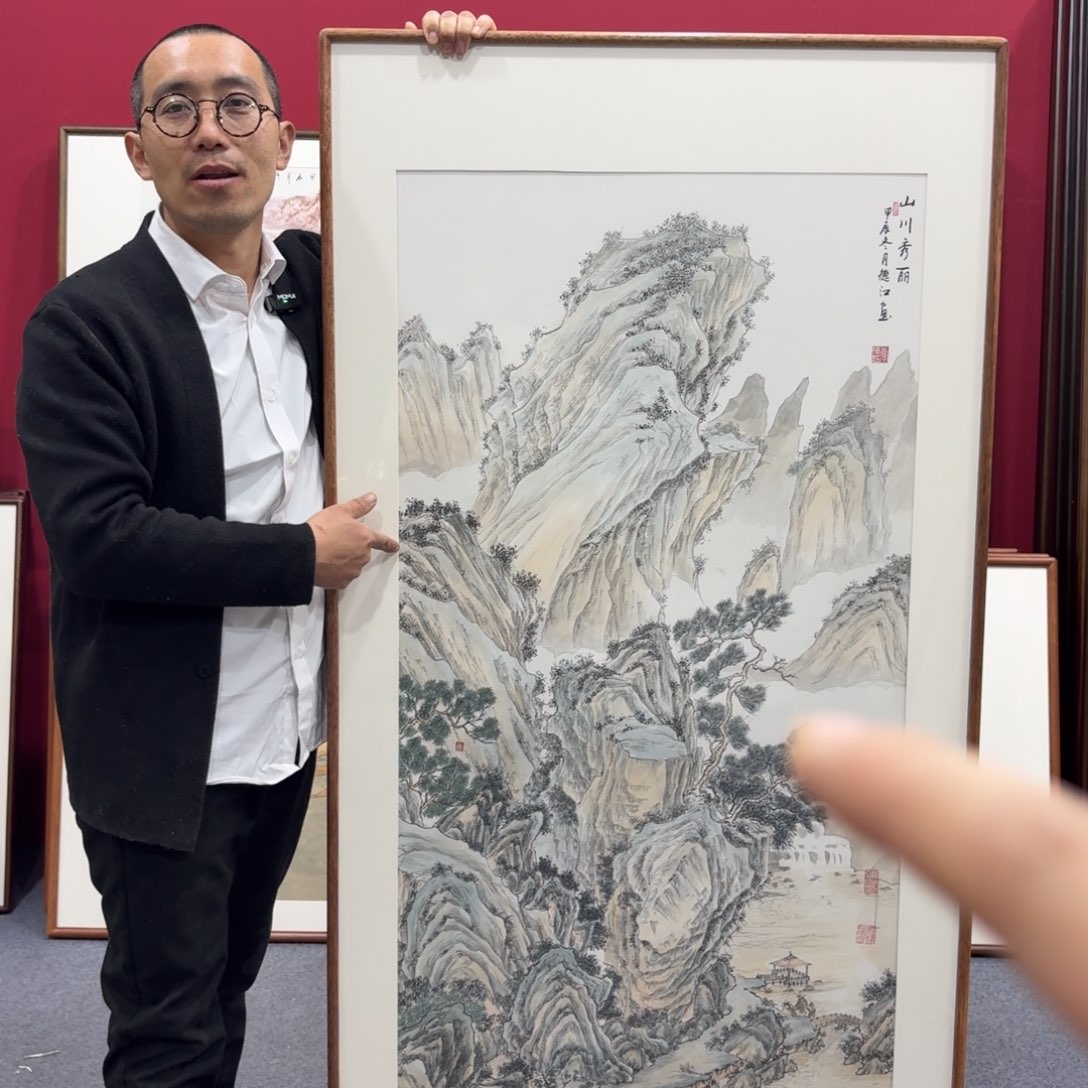 国画带框绘画160/80尺寸