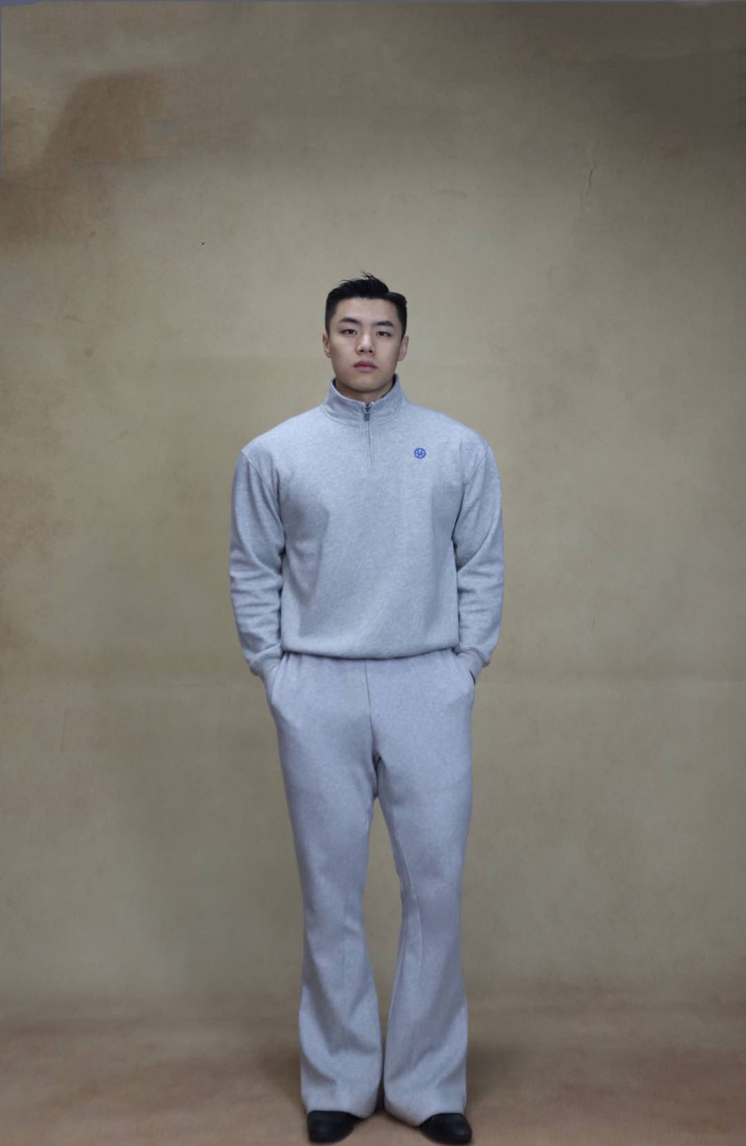 【ktspro训练卫衣套装】加绒秋冬500G半拉链短宽版型立领卫衣显高