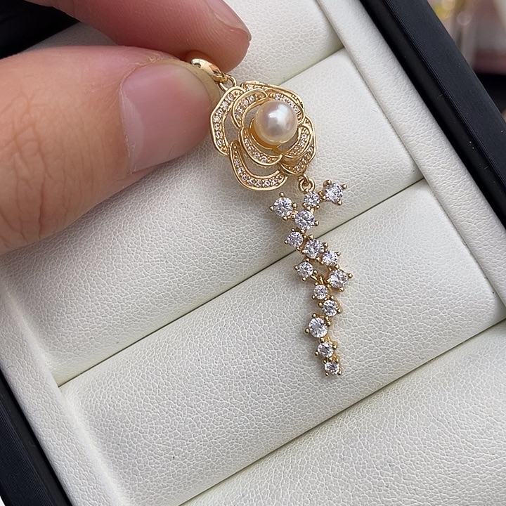 海水珍珠吊坠(不含链)银S925镶嵌