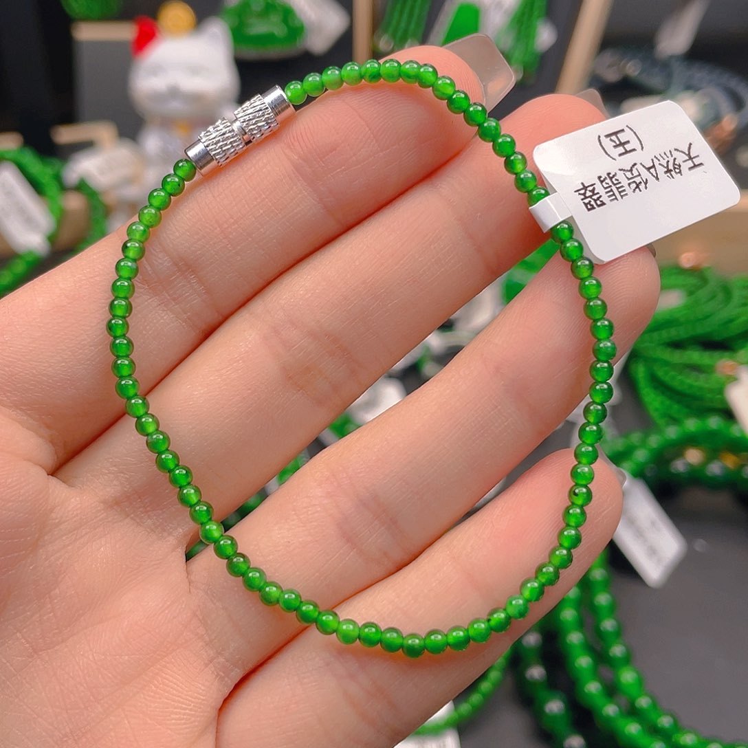 翡翠未镶嵌颈饰手链卡2.5