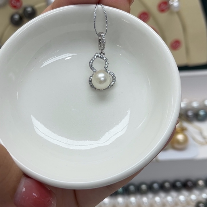 颈饰海水珍珠银S925镶嵌AK8-9mm12号