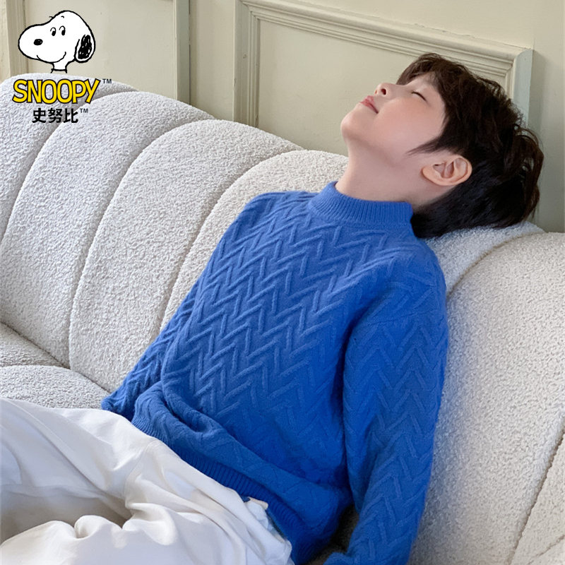 Snoopy/史努比男童针织衫毛衣童装洋气加厚圆领韩版秋冬季洋气女